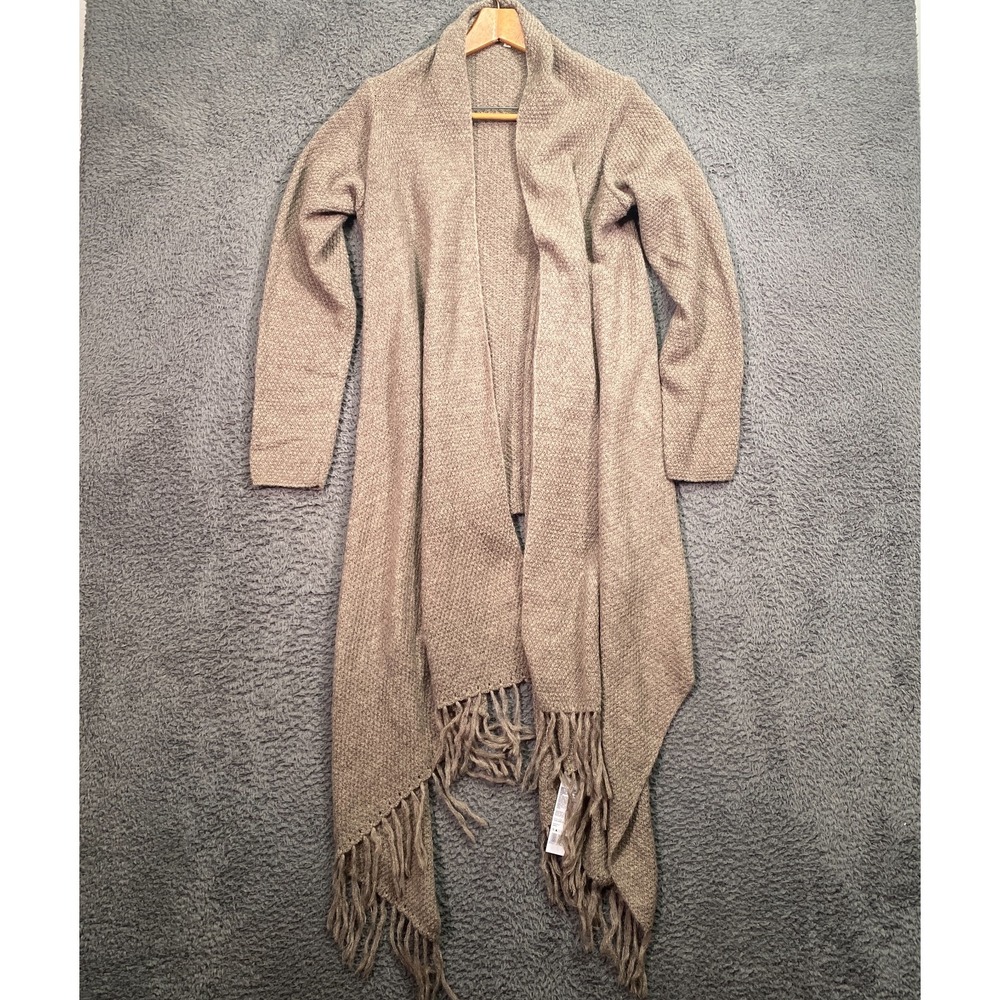 Tatum Duster Kimono Cardigan Sweater Large Boho Wool Mohair Blend Open Gray